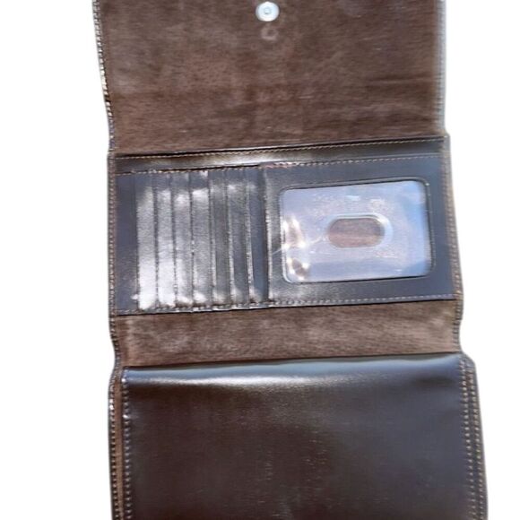 Wilson Unisex Brown Suede Leather Wallet - Picture 3 of 5